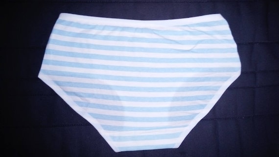 striped blue panties