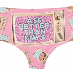 Kim Kardashian panties, Hipster style printed novelty knickers image 1