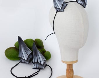 Small Infernal Horns in grey - Handmade