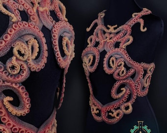 Tentacle harness in red/orange (silicone)