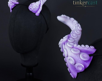 Tentacle headpiece in lilac/white - Handmade
