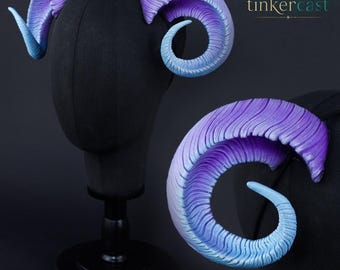 Ram Horns in lilac/baby blue  - Handmade