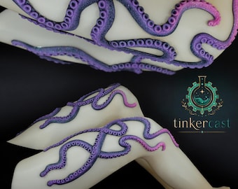 Size S (70DEN)   tentacle tights pink/purple (silicone) -  handmade