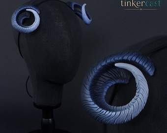 Small Ram Horns in midnight blue - Handmade