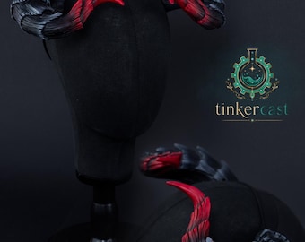 Incubus horns in red/black - Handmade