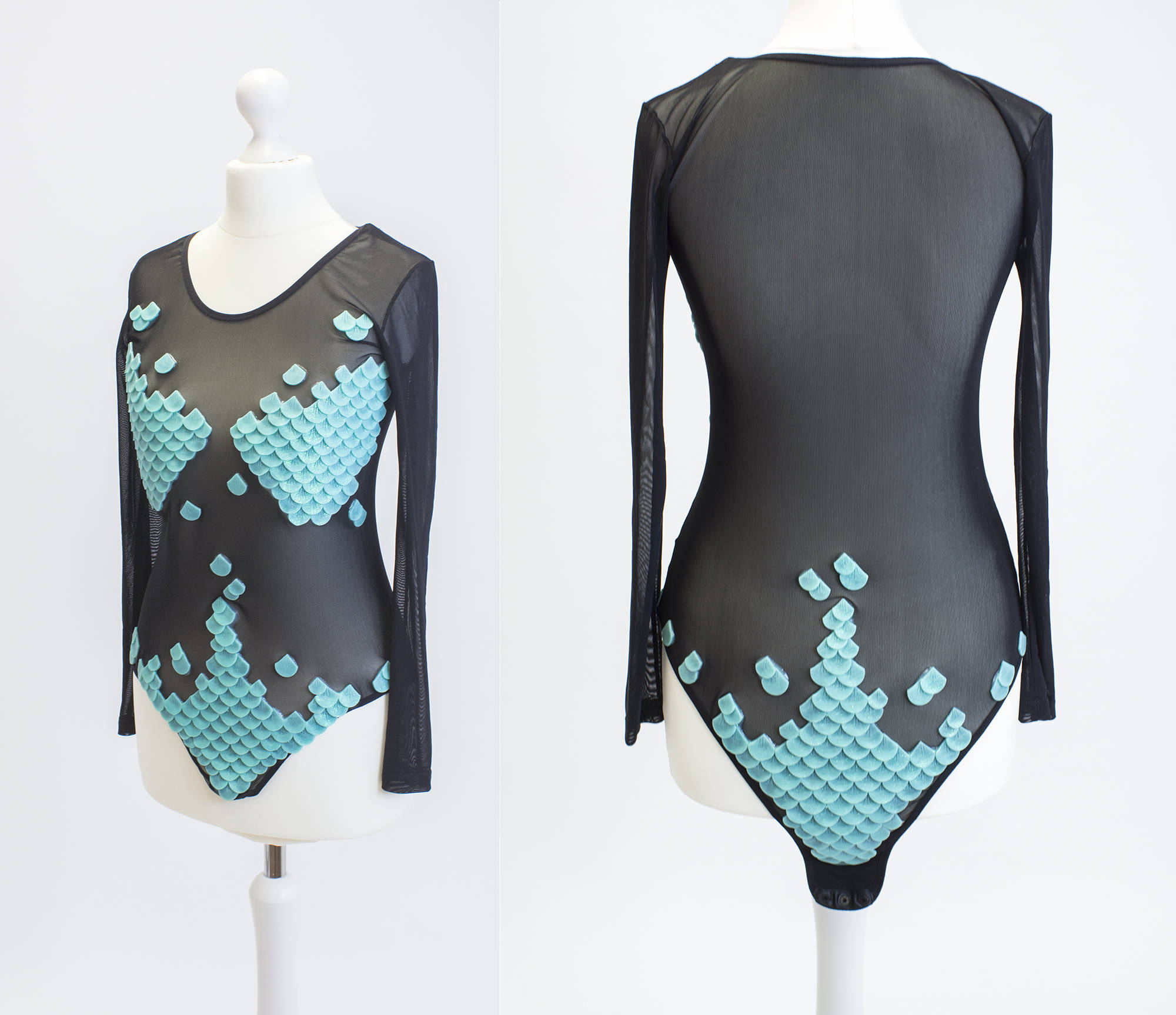 Custom ColorMermaid Bodysuit with handmade silicone scales Etsy
