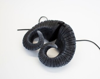 Ready to ship - Dragon Horns in Black/Grey - Handmade