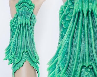 Siren-cuffs in green  - Handmade with high quality silicone
