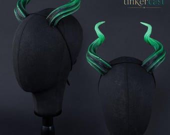 Faun Horns in green - Handmade