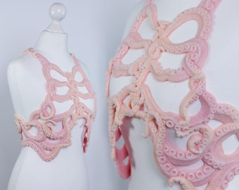 Tentacle ribcage in coral/orange (silicone)