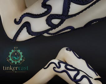 Size XL (70DEN)   tentacle tights black (silicone) -  handmade