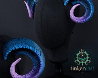 Ram Horns in blue/purple  - Handmade