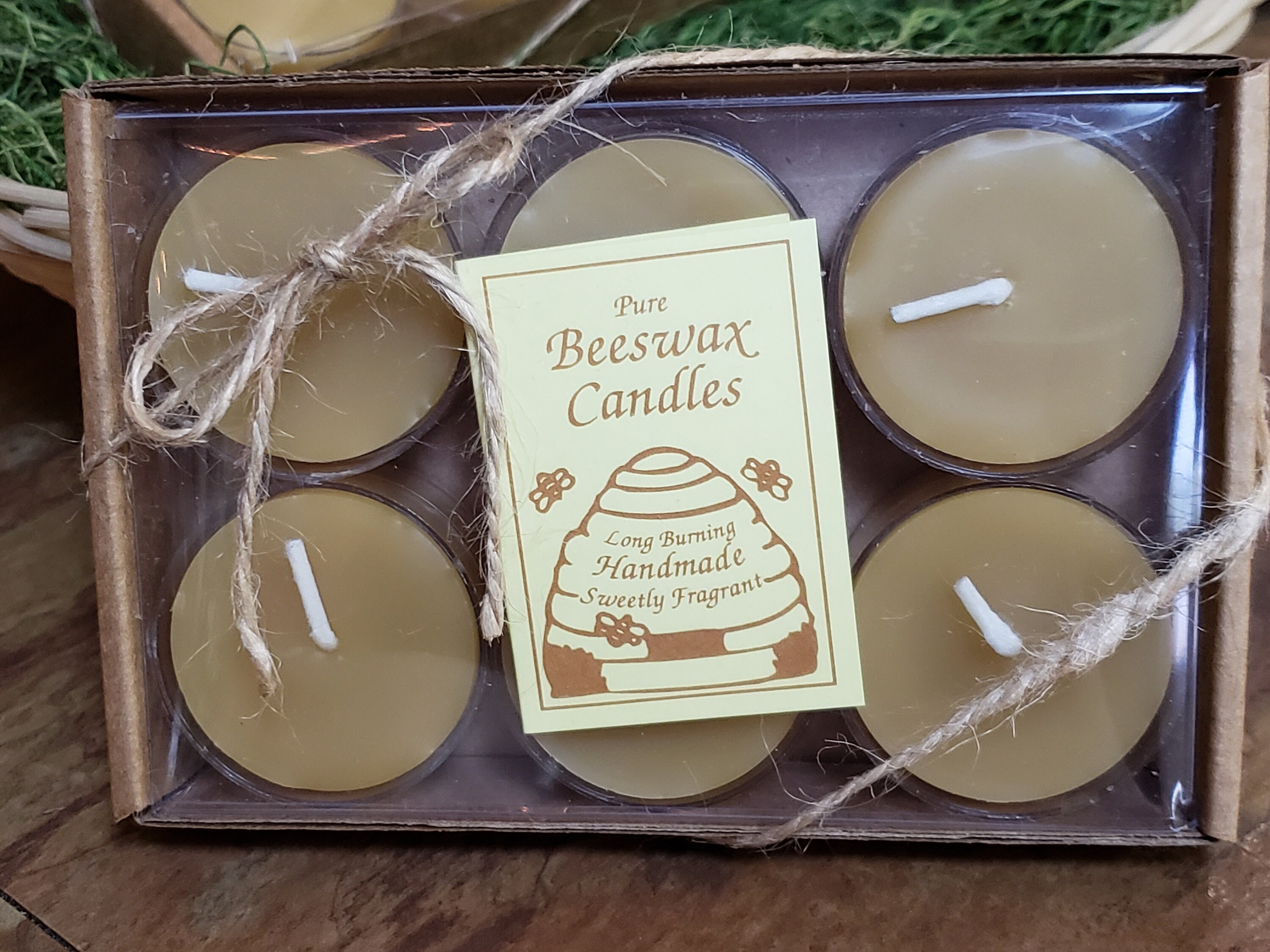 6 Pure Raw Natural Honey Scented Beeswax Tealight Candles Etsy