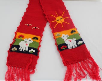 Peru Cotton Folk Art Childs Scarf