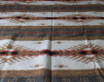 Reversible Alpaca Blend Blanket: Recycled Aztec Style Throw (86" x 68")