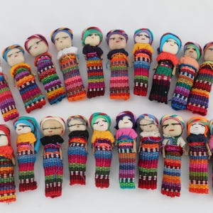 Bulk Authentic Guatemalan Worry Dolls 2&quot; Size Set of 20 for Crafts, gifts or more!