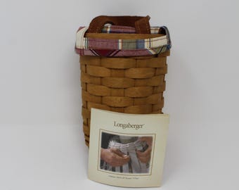 Vintage Longaberger Small Gatehouse Basket w Liner and Protector 2003