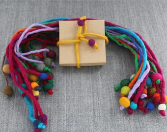 Nepal Felted Wool Gift Ribbon Lot Unique Item!