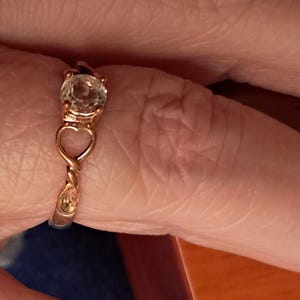 Rare Clogau Silver and 9ct Welsh Gold Love Spoon and White Topaz Ring