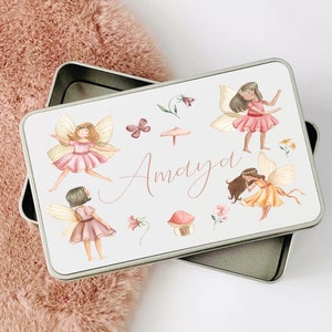 Fairy Tin - Personalised Girls Fairy Tin - Keepsake bits and bobs hairbands and bobbles - gift- Fairy Gift