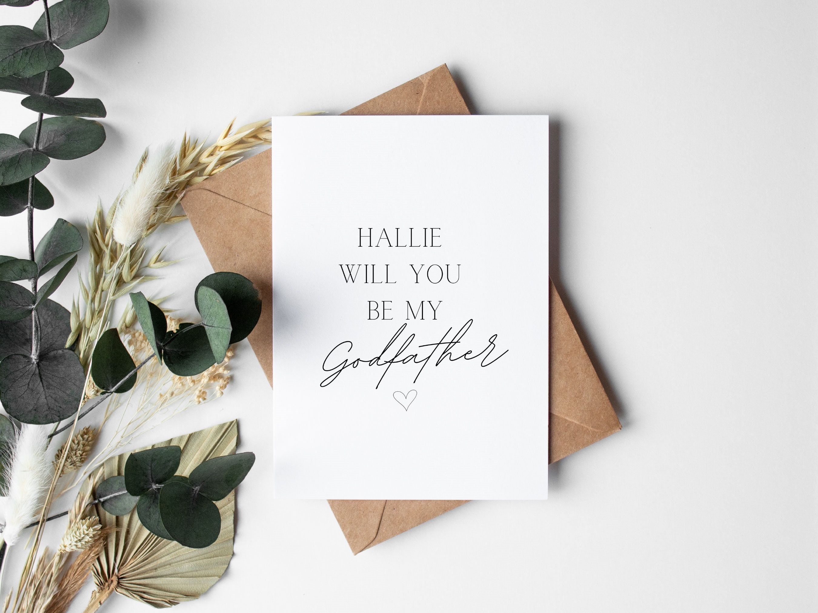 Will you be my godfather Personalised proposal card - godfather - custom  wording, image size:2700x2025