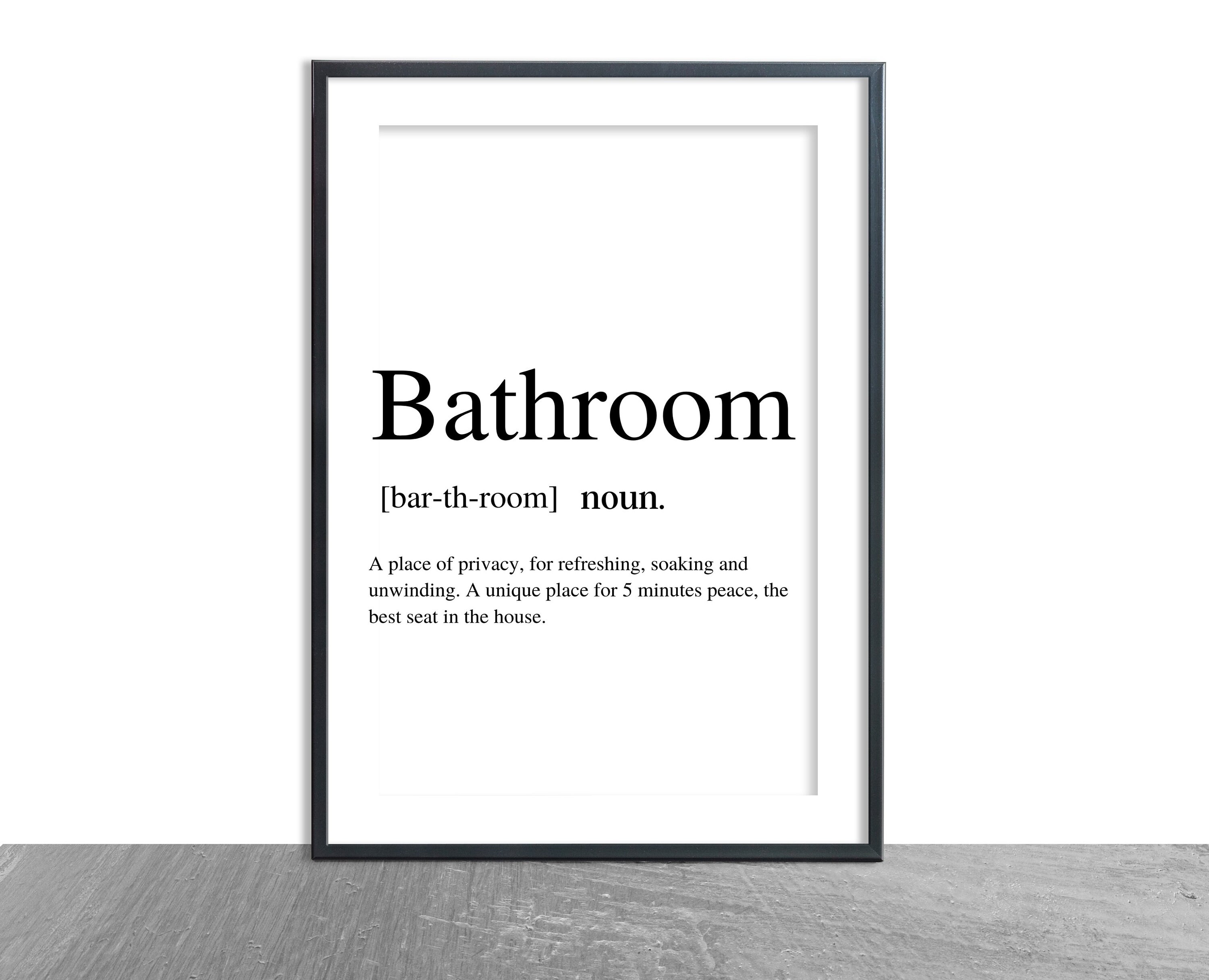 Bathroom print noun print black and white Relax Soak Unwind Etsy