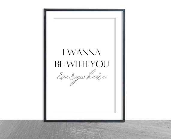 Fleetwood Mac | Everywhere | Lyrics print | I wanna be with you |  Typographic | Music | Art | Stevie Nicks