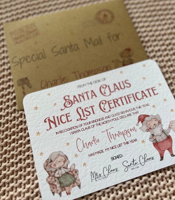 Baby's First Christmas Letter - Nice List Certificate From Santa - View #8
