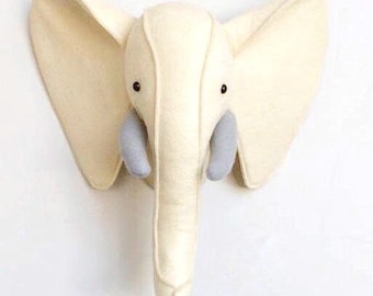 Elephant head, elephant nursery decor, elephant decor, jungle nursery, safari theme, white elephant, safari theme baby shower