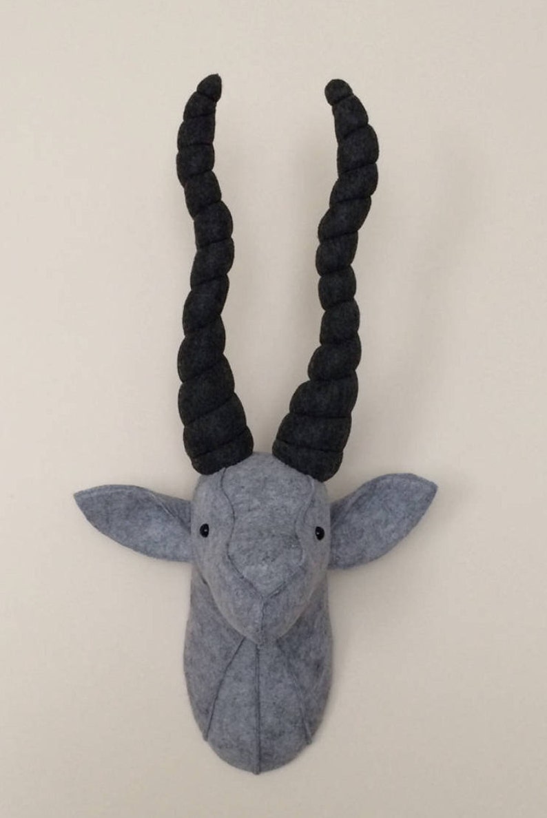 Gazelle faux taxidermy/ Felt animal head / wall decor / baby Etsy