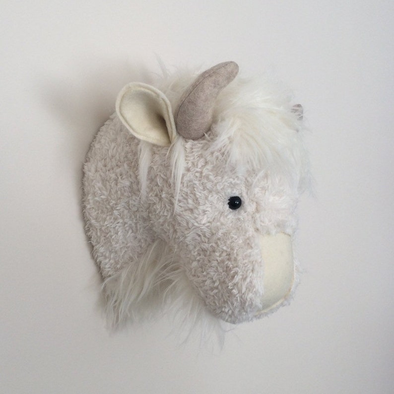Buffalo Faux Taxidermy Felt Animal Head Wall Decor Baby Room Nursery Stuffed