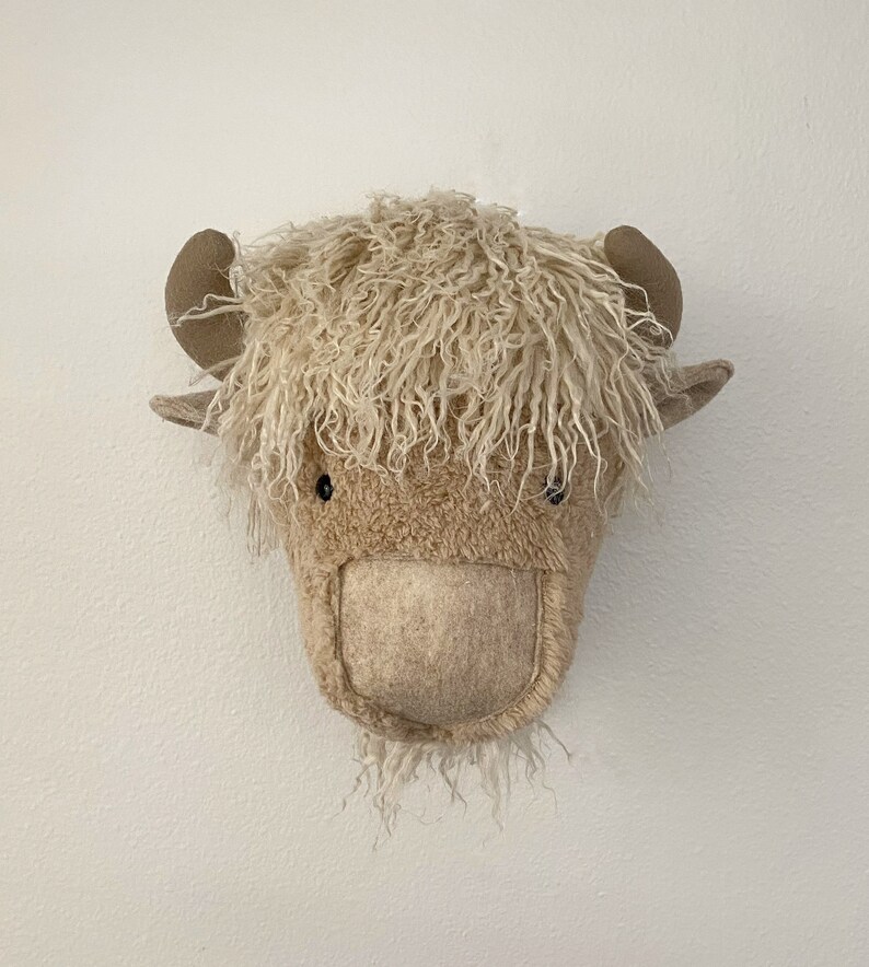 Buffalo Faux Taxidermy /felt Animal Head/wall Decor/ Baby Etsy