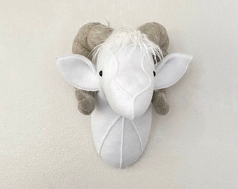 Ram wall hanging, sheep head nursery, ram mount, farm sheep nursery, baby sheep nursery, sheep nursery decor, sheep wall hanging, ram decor