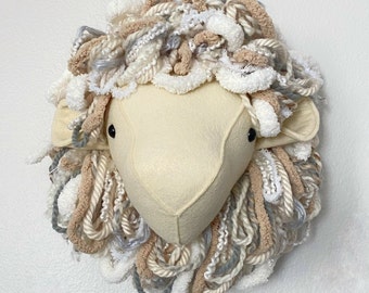 sheep nursery decoration, sheep head, sheep baby decoration, sheep nursery decoration, sheep wall hanging, sheep baby decor, baby sheep room