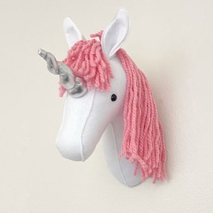 Felt Unicorn Head Wall Hanging, Nursery Decor