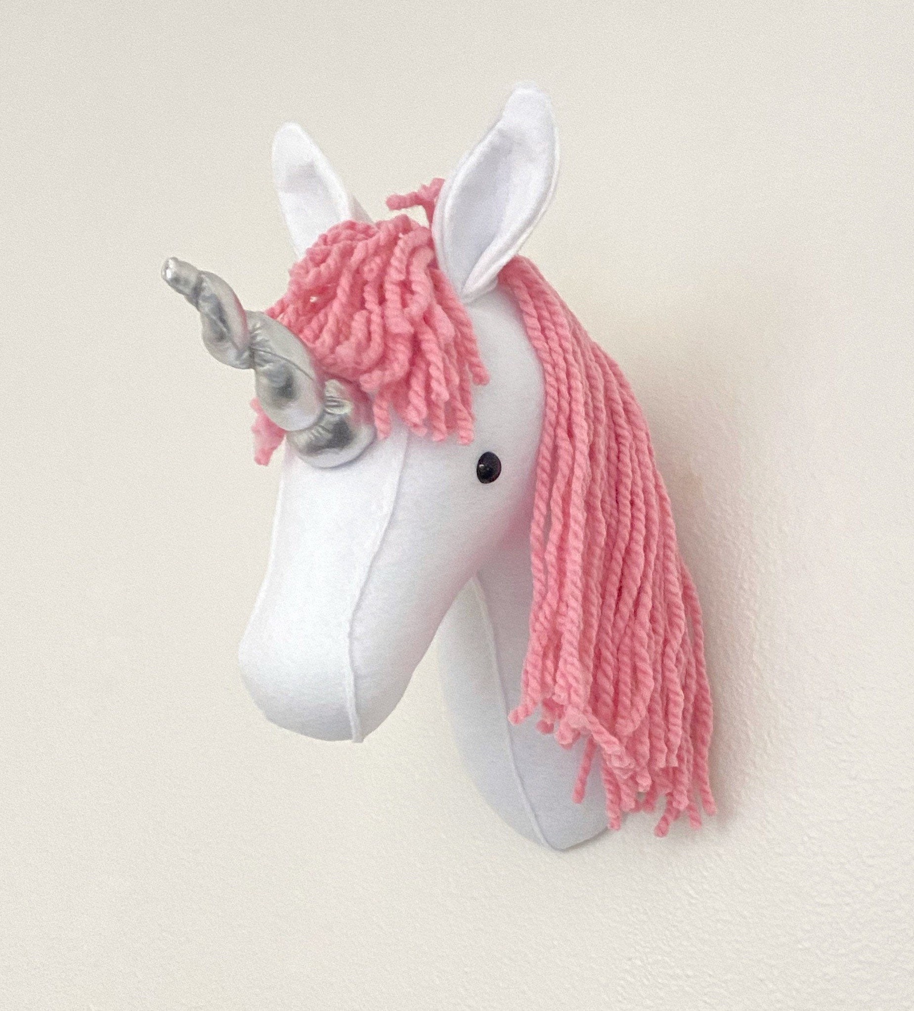 Stuffed unicorn head wall decor hotsell