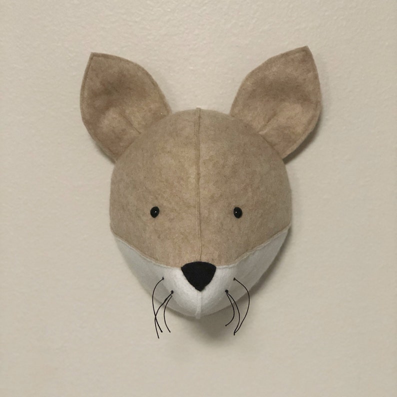 Fox Felt Animal Head Wall Decor Baby Room Nursery Stuffed