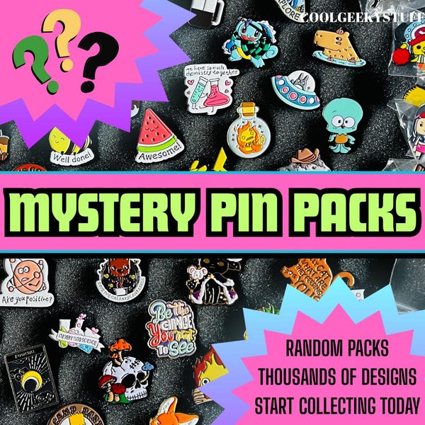 Enamel pin mystery packs thousands of designs USA