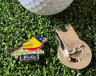 golfball marker birdie magnetic hatclip included