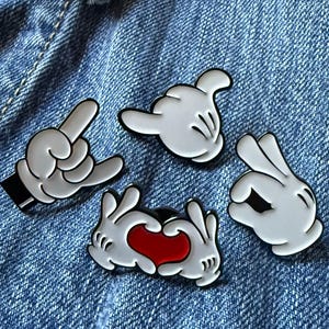 Enamel pin cartoon hands custom pins for jackets backpacks and crafts