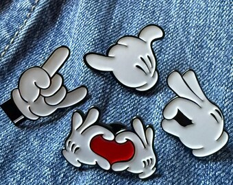 Enamel pin cartoon hands custom pins for jackets backpacks and crafts