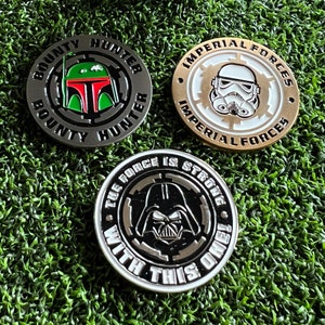 Golf Ball Marker Coins 3 Pack Darth Vader Boba Fett Stormtrooper