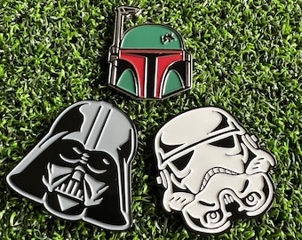 Dark side Golf Ball Markers 3 Pack Darth Vader Boba Fett Stormtrooper enamel magnetic