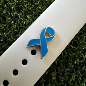 Dark blue awareness ribbon charm Apple watch Magicband compatible