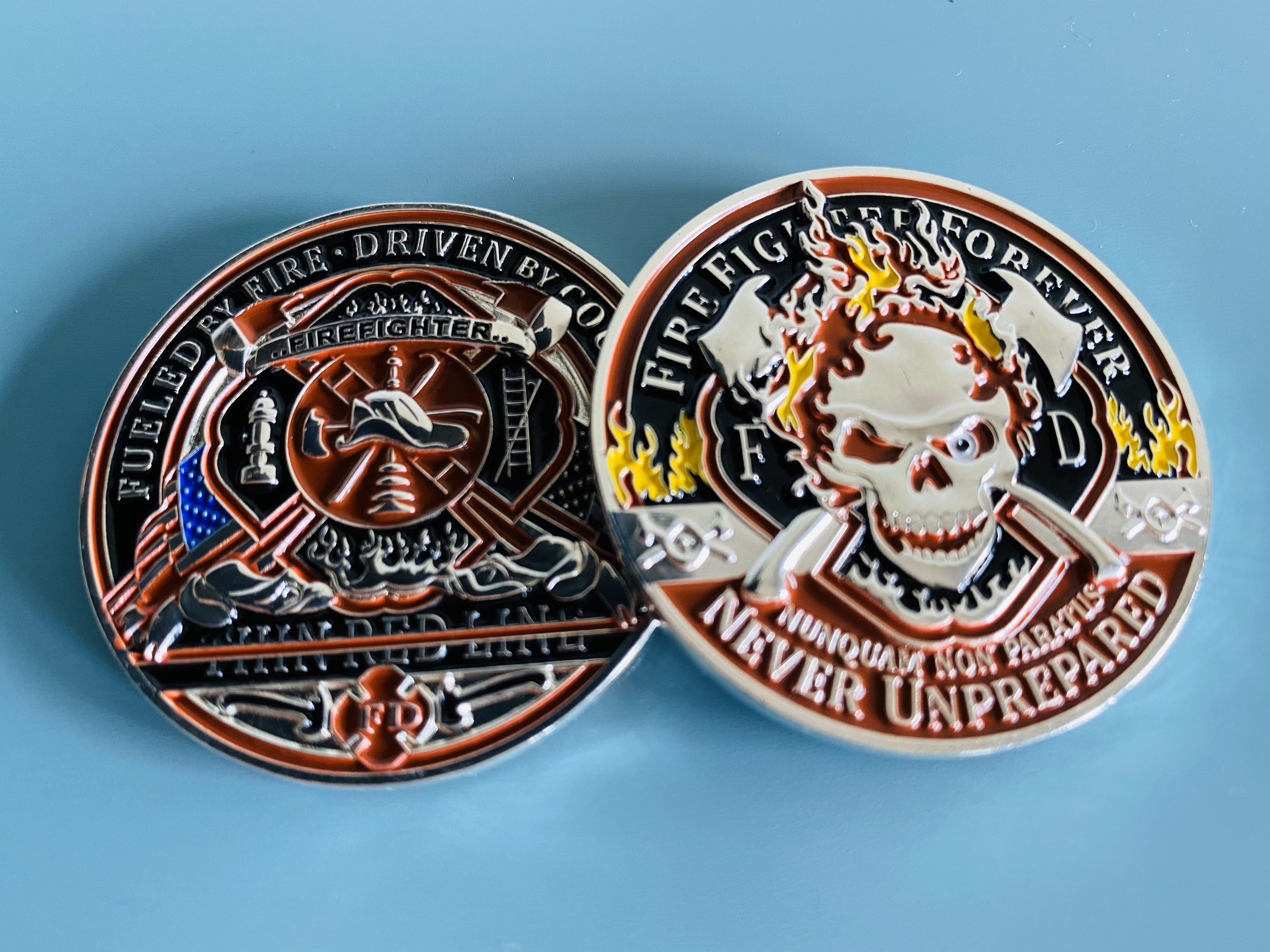 Firefighter First Responder Thin Red Line Challenge Coin | Etsy