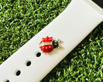 Watchband charm ladybug solid metal