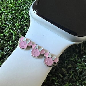 Watchband charm pink ears slide Apple watch Magicband