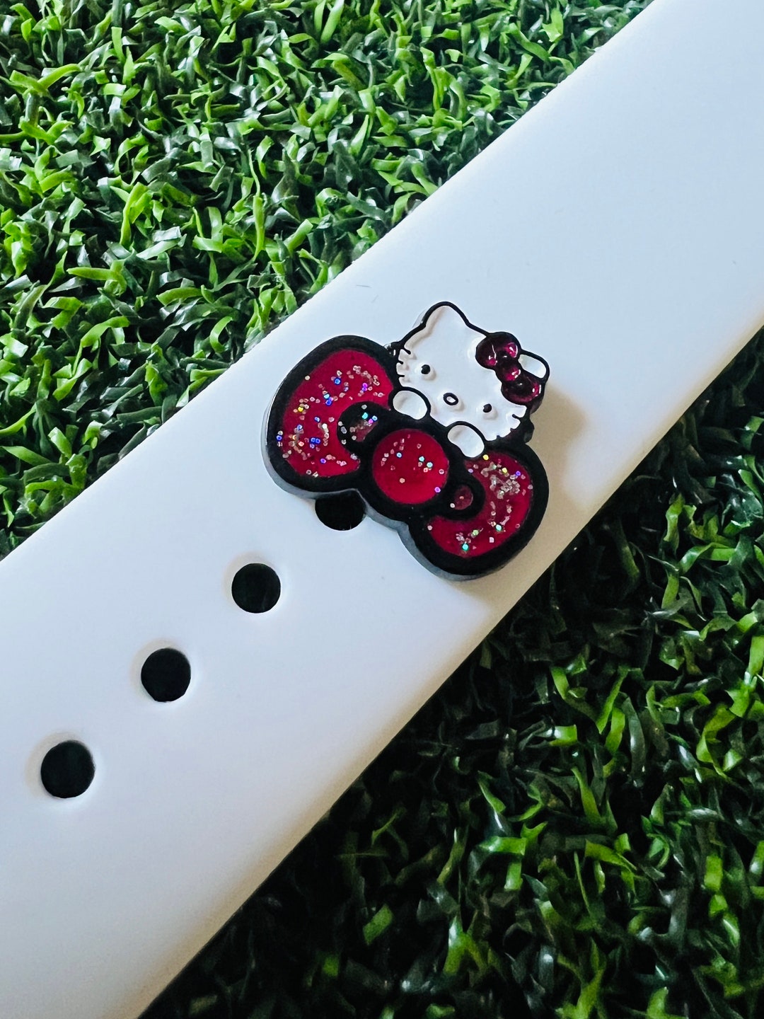 Watchband Charm Cat With Bow Solid Metal Apple Watch Magicband Etsy