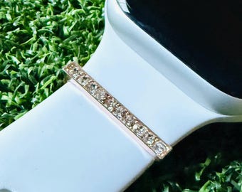 Watchband charm rose bling slide solid metal Apple watch Magicband