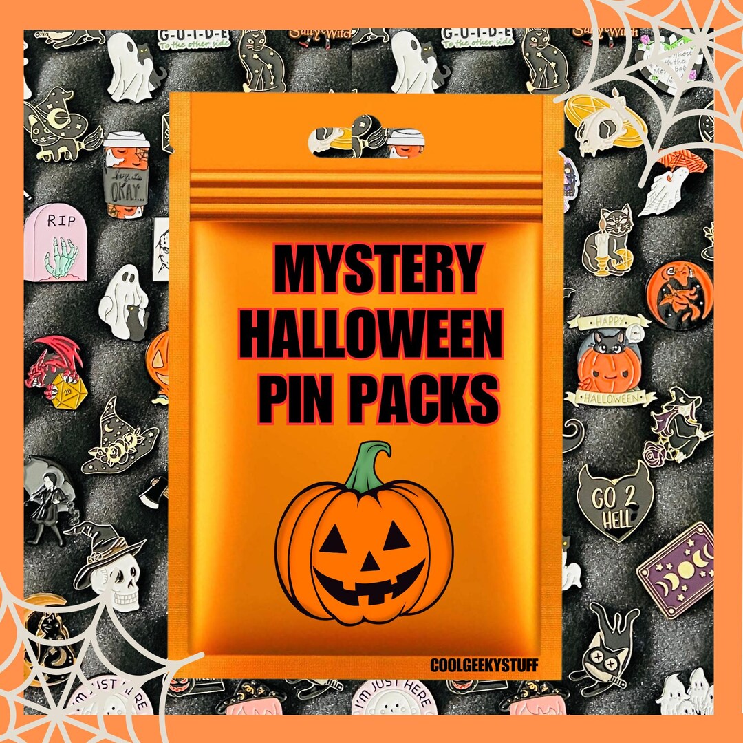 Halloween Enamel Pin Mystery 5 Pack Custom and Vintage Designs USA - Etsy
